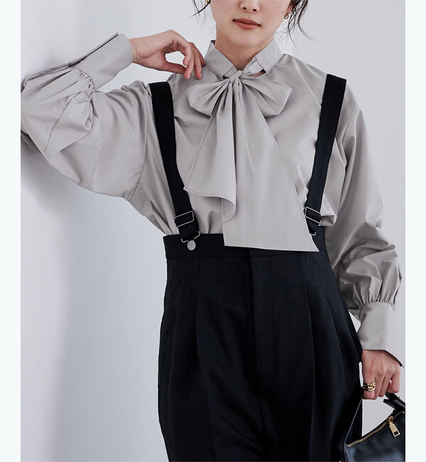 ur's「プチハイネックボウタイブラウス」|シャツ・ブラウス|グレー