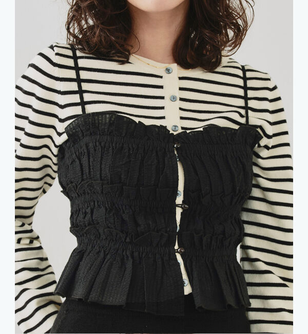 titivate「シャーリングフリルビスチェキャミソール」|キャミソール|