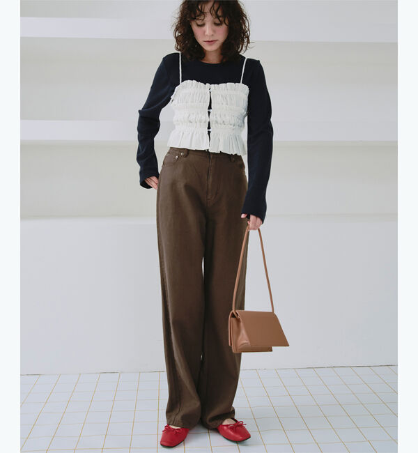 titivate「シャーリングフリルビスチェキャミソール」|キャミソール|