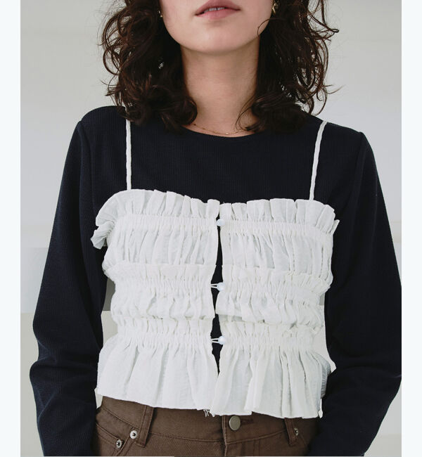 titivate「シャーリングフリルビスチェキャミソール」|キャミソール|