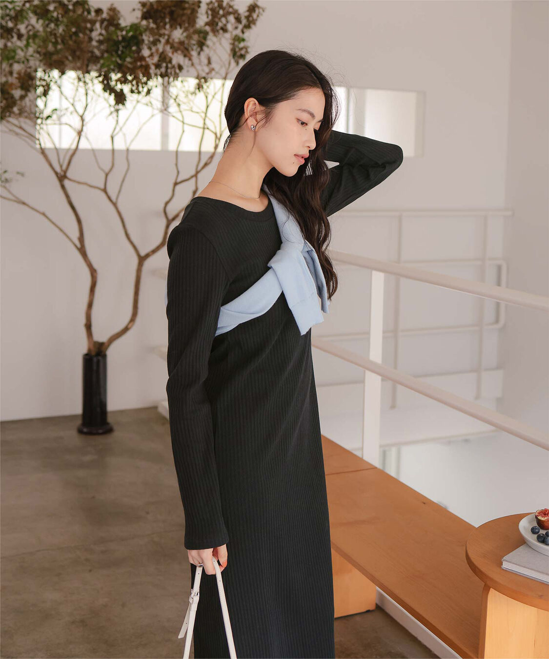 titivate「クルーネックリブワンピース」|ワンピース|