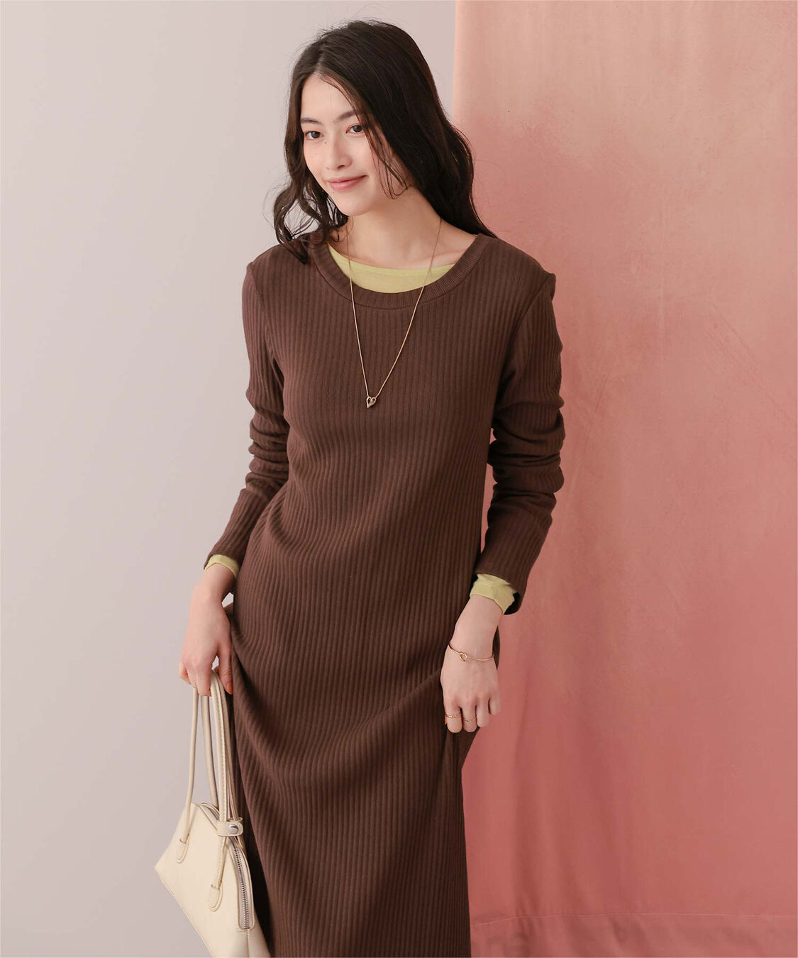 titivate「クルーネックリブワンピース」|ワンピース|
