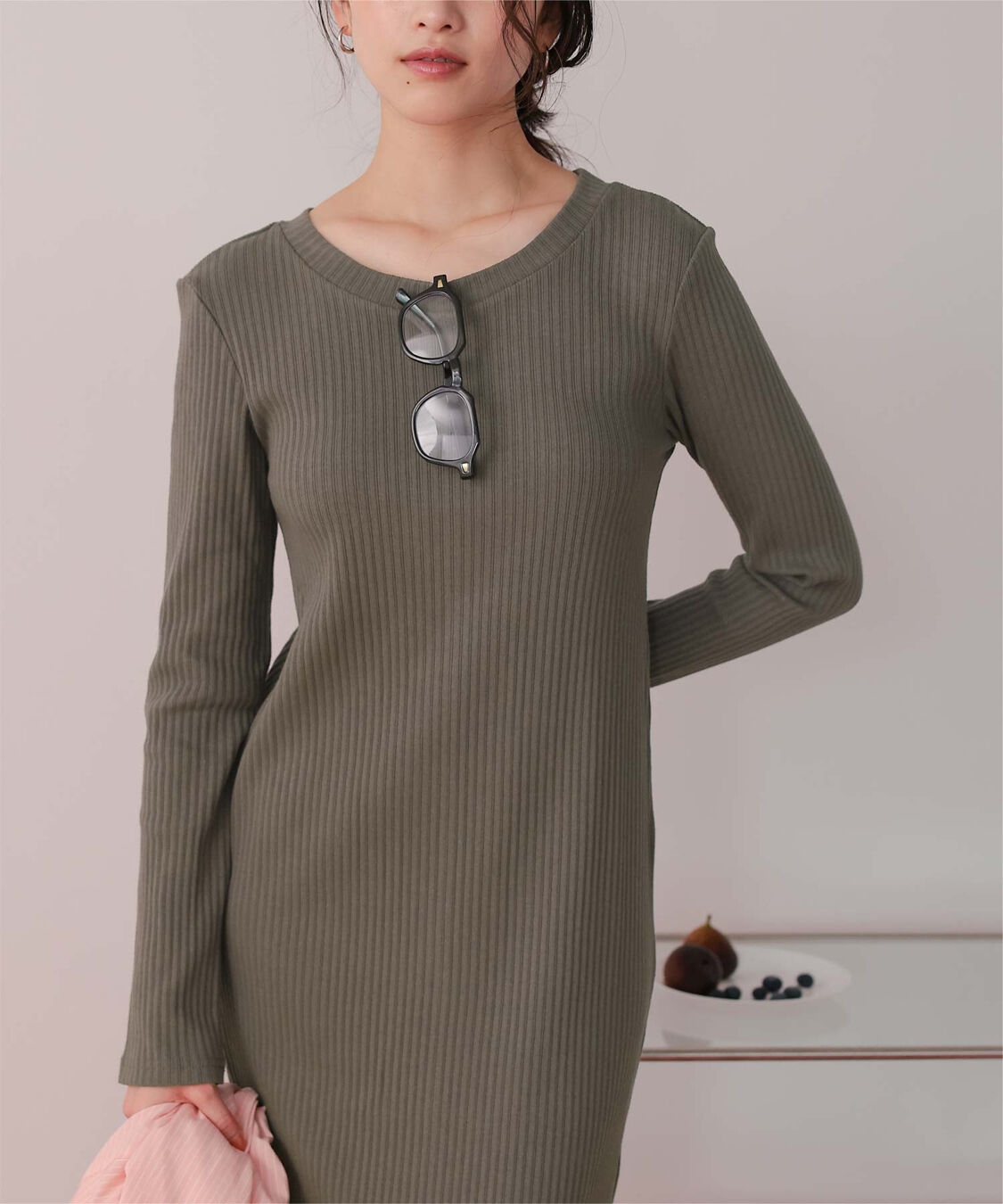 titivate「クルーネックリブワンピース」|ワンピース|