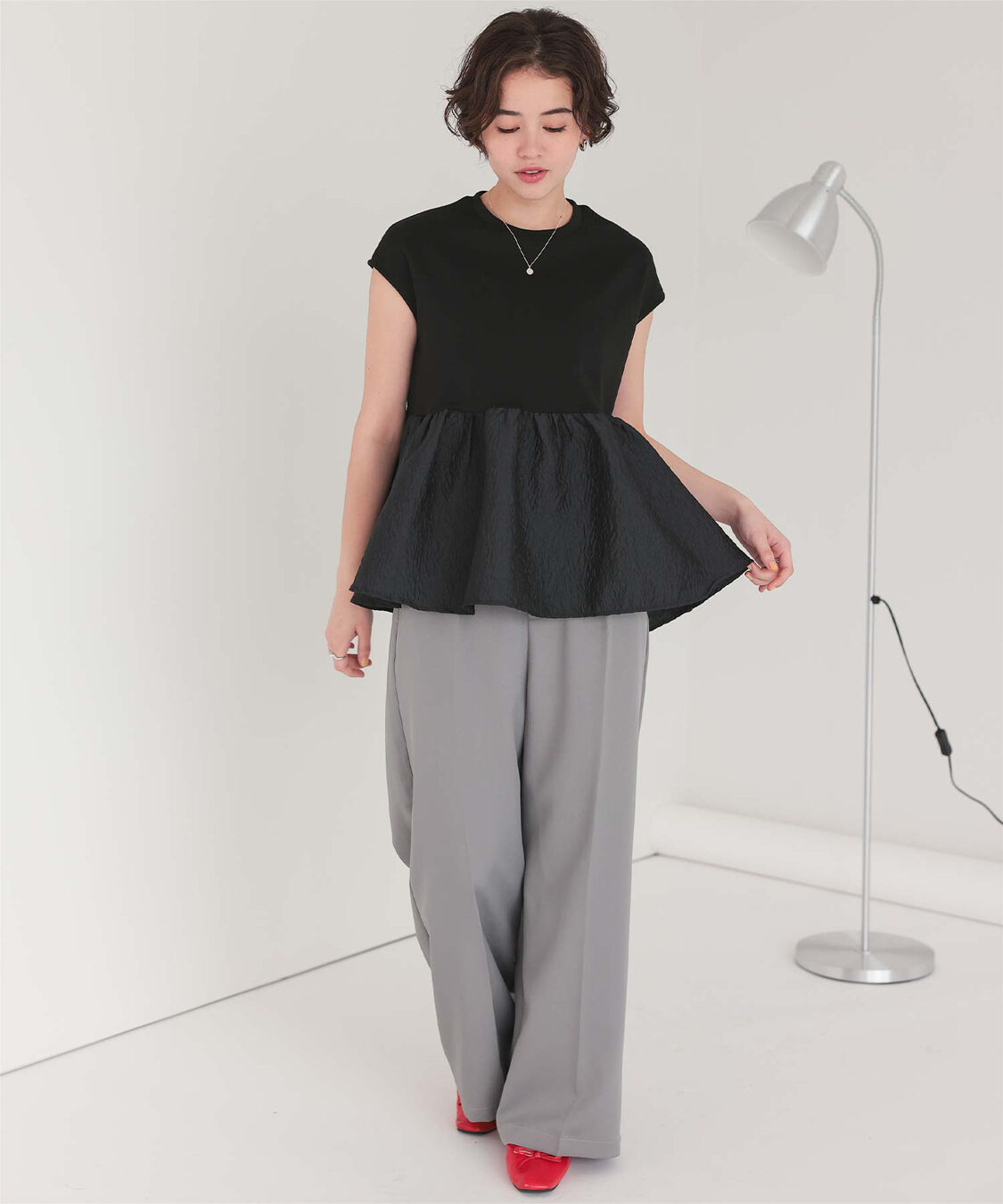 titivate「シアージャガードドッキングトップス」|Tシャツ・カットソー|