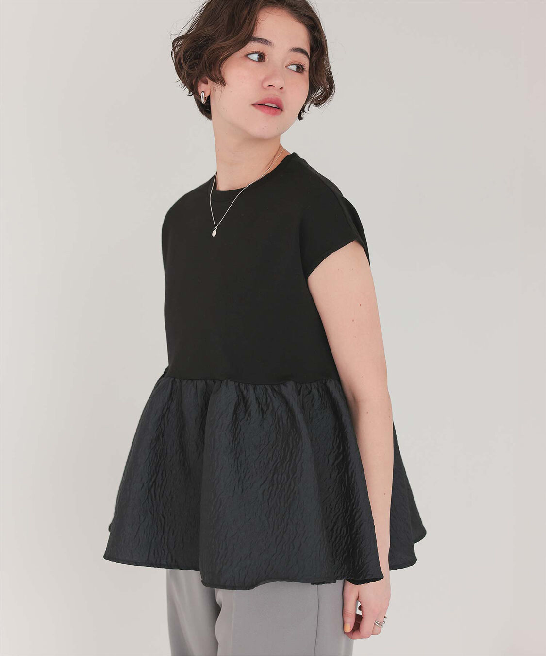 titivate「シアージャガードドッキングトップス」|Tシャツ・カットソー|