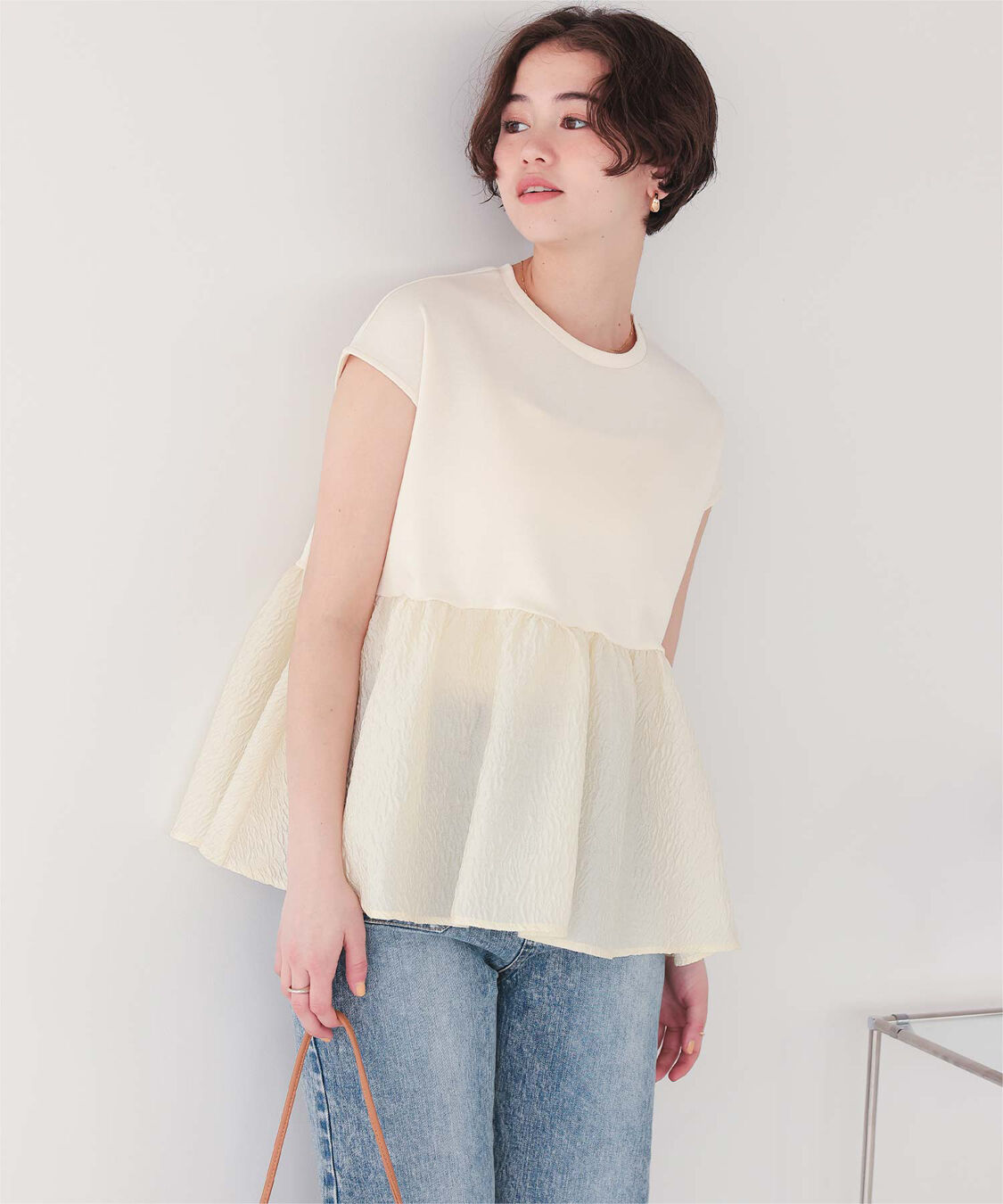 titivate「シアージャガードドッキングトップス」|Tシャツ・カットソー|