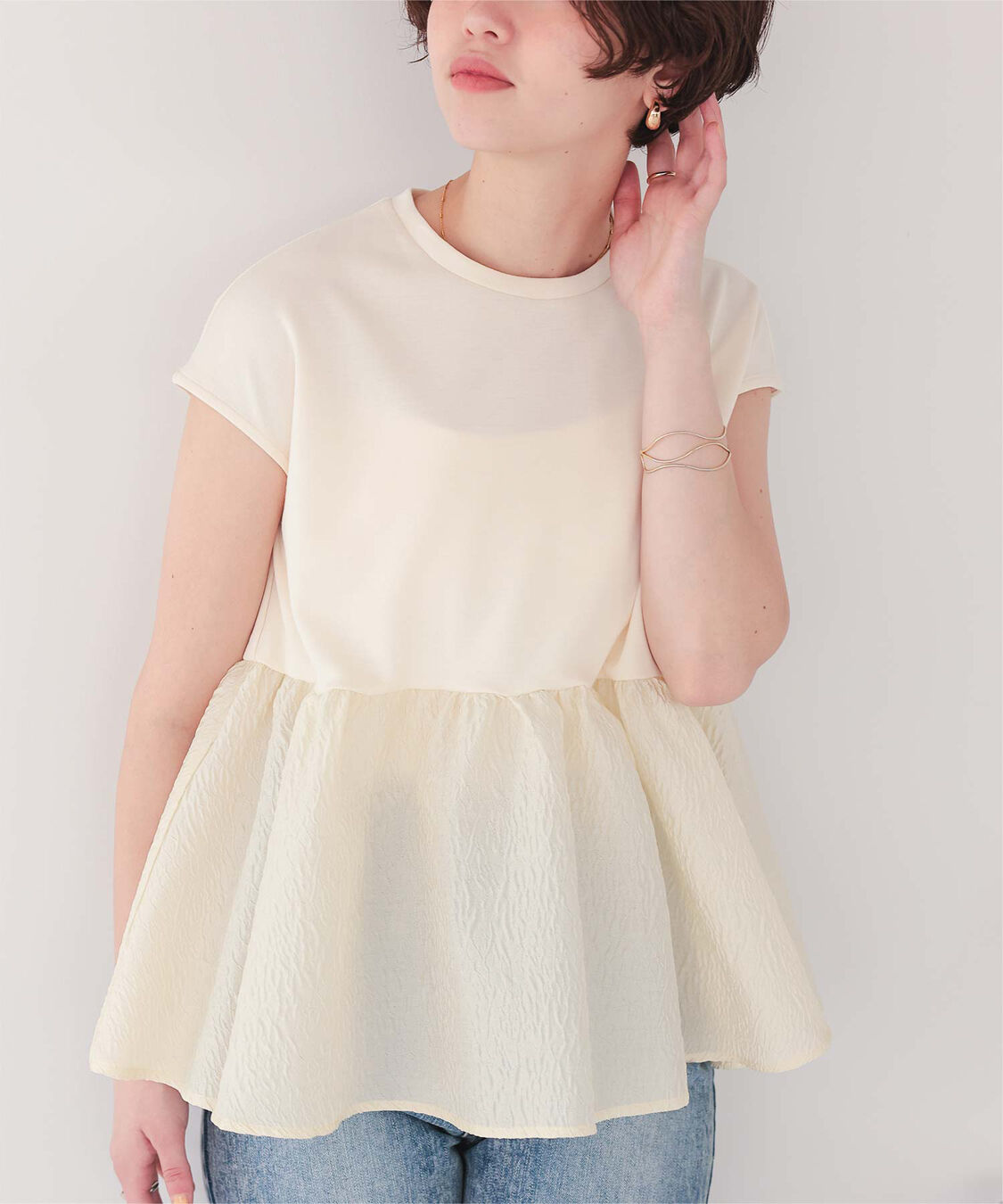 titivate「シアージャガードドッキングトップス」|Tシャツ・カットソー|