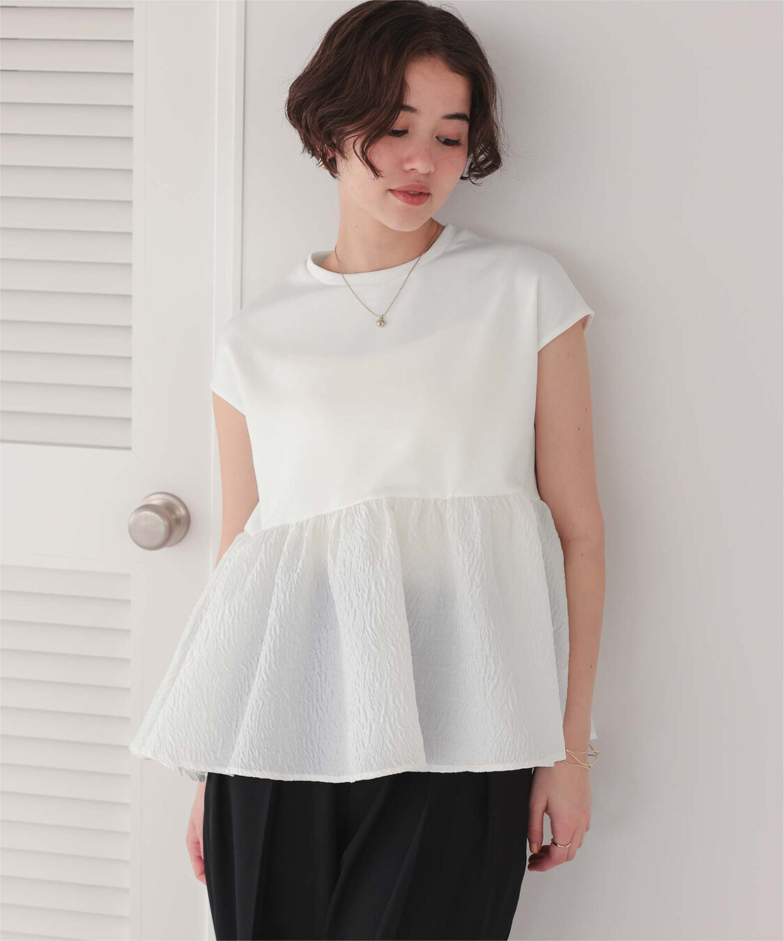 titivate「シアージャガードドッキングトップス」|Tシャツ・カットソー|