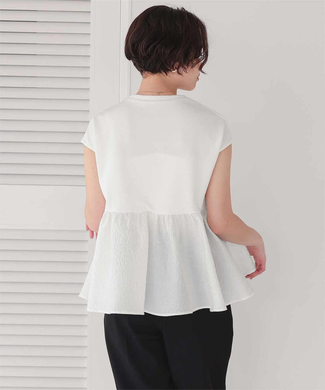 titivate「シアージャガードドッキングトップス」|Tシャツ・カットソー|