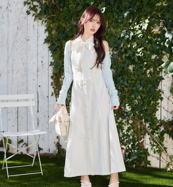  「【Denim Collection】ボレロセットサイドカットロングワンピ」|ワンピース|