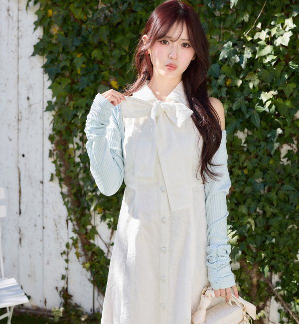  「【Denim Collection】ボレロセットサイドカットロングワンピ」|ワンピース|