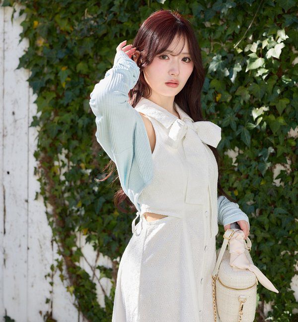  「【Denim Collection】ボレロセットサイドカットロングワンピ」|ワンピース|