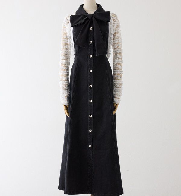  「【Denim Collection】ボレロセットサイドカットロングワンピ」|ワンピース|