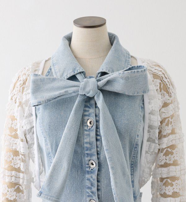  「【Denim Collection】ボレロセットサイドカットロングワンピ」|ワンピース|