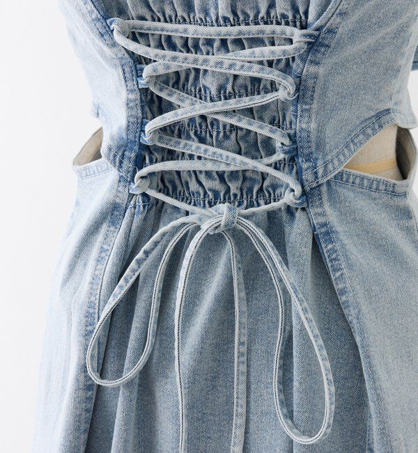  「【Denim Collection】ボレロセットサイドカットロングワンピ」|ワンピース|