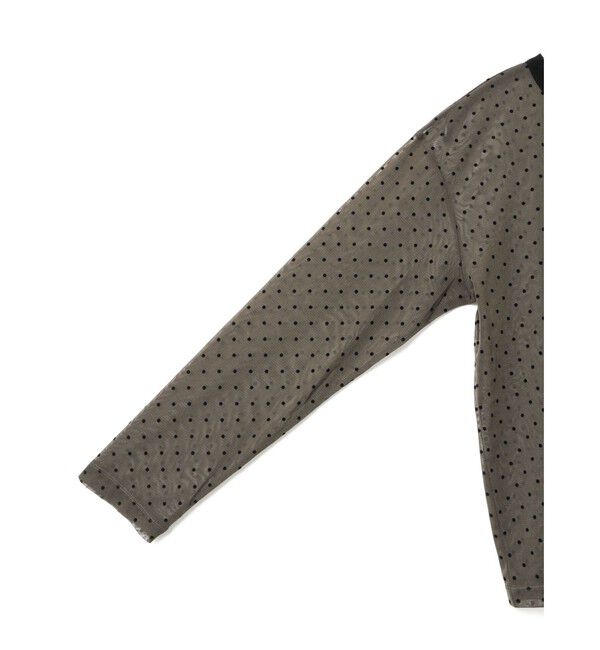 mizuiro ind「mizuiro ind メッシュドットクルーネックプルオーバー」|シャツ・ブラウス|