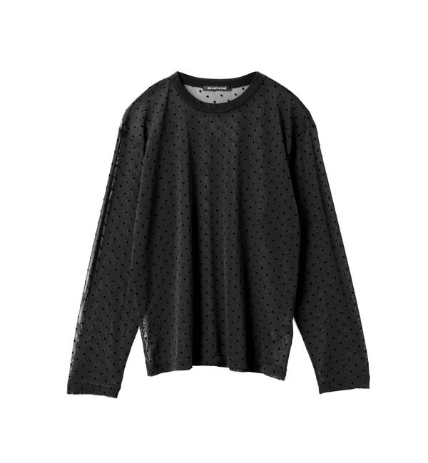 mizuiro ind「mizuiro ind メッシュドットクルーネックプルオーバー」|シャツ・ブラウス|