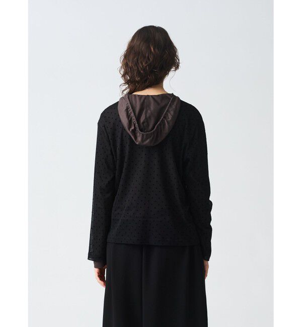 mizuiro ind「mizuiro ind メッシュドットクルーネックプルオーバー」|シャツ・ブラウス|