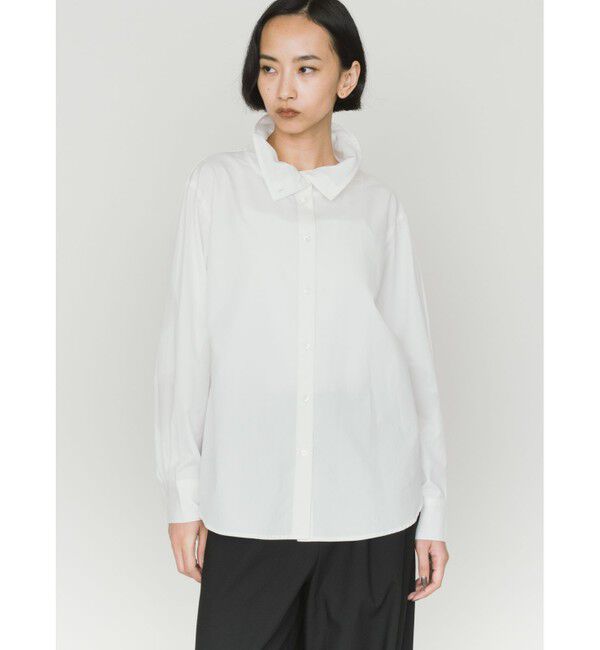 MIDIUMISOLID「MIDIUMISOLID for Ladies ドレープハイネックシャツ」|シャツ・ブラウス|