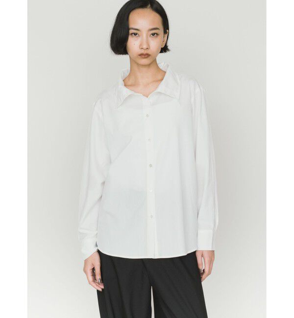 MIDIUMISOLID「MIDIUMISOLID for Ladies ドレープハイネックシャツ」|シャツ・ブラウス|