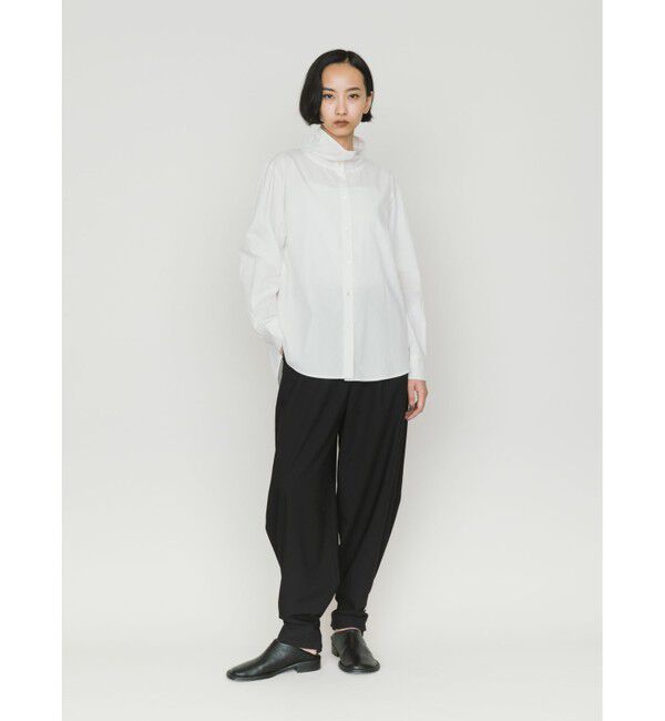 MIDIUMISOLID「MIDIUMISOLID for Ladies ドレープハイネックシャツ」|シャツ・ブラウス|