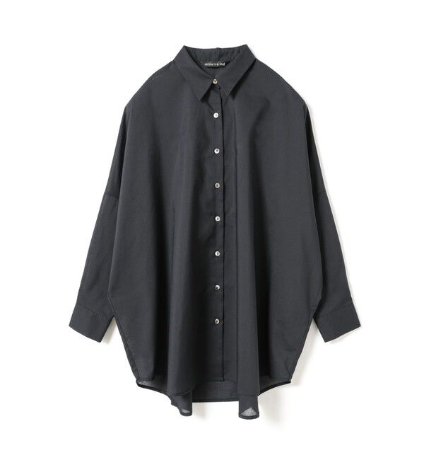 mizuiro ind「mizuiro ind T/Cシアーワイドシャツ」|シャツ・ブラウス|ネイビー