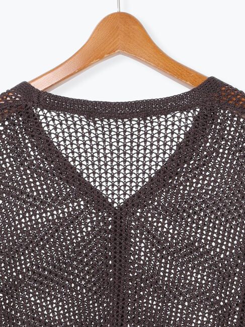 Lugnoncure「透かし編Vネックカーディガン」|カーディガン|