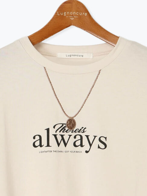 Lugnoncure「ネックレス刺繍プリントTシャツ」|Tシャツ・カットソー|