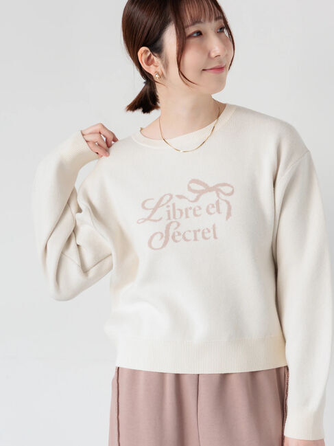 Te chichi TERRASSE「リボンモチーフロゴニットプルオーバー」|ニット・セーター|オフホワイト