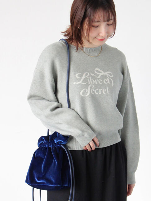 Te chichi TERRASSE「リボンモチーフロゴニットプルオーバー」|ニット・セーター|グレー