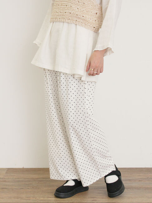 Samansa Mos2「【M/Lサイズ】ドット柄ストレートパンツ」|その他|