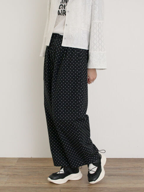 Samansa Mos2「【M/Lサイズ】ドット柄ストレートパンツ」|その他|