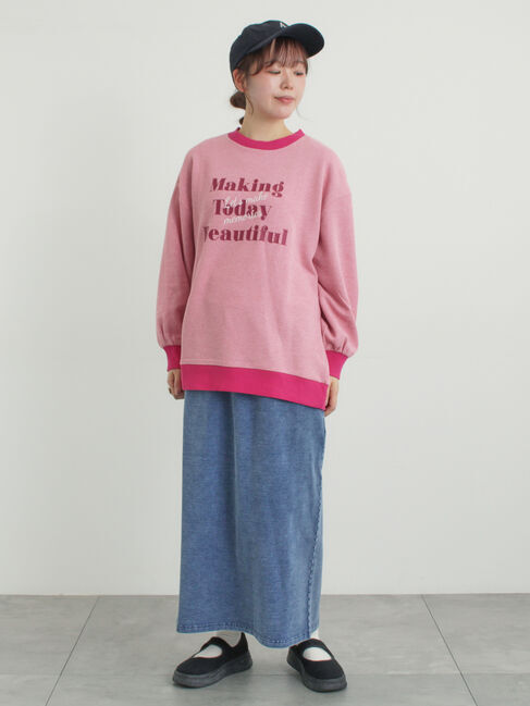 Samansa Mos2「リンガーロゴスウェット」|Tシャツ・カットソー|