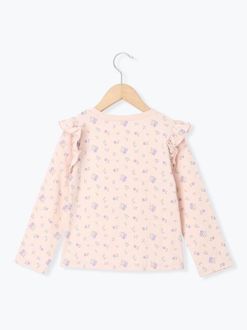 Samansa Mos2 Lagom「肩フリル花柄ロンT」|Tシャツ・カットソー|