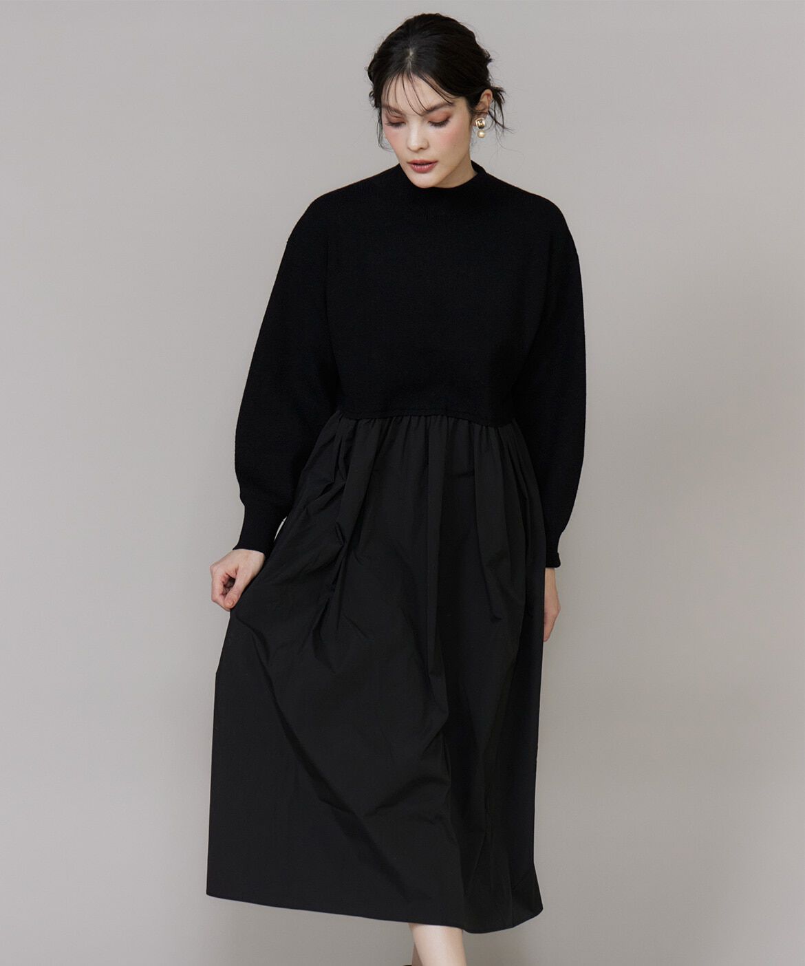 INED「ドッキングハイネックワンピース《YVON》」|ワンピース|