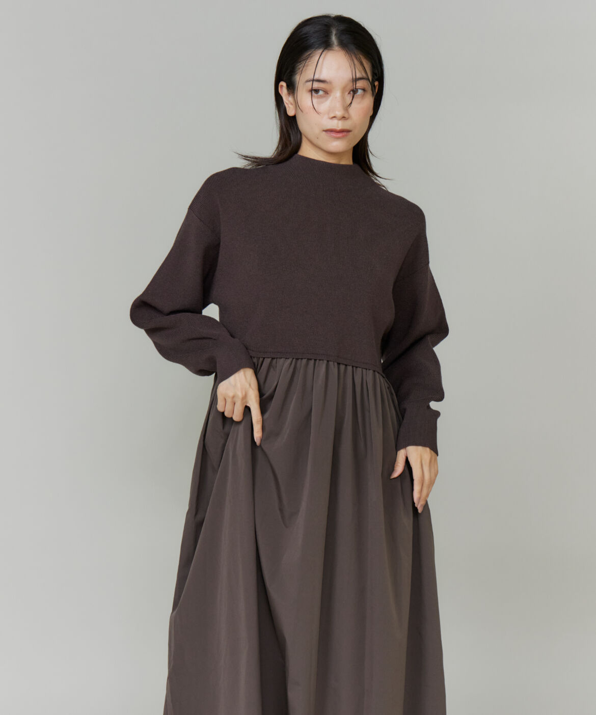 INED「ドッキングハイネックワンピース《YVON》」|ワンピース|