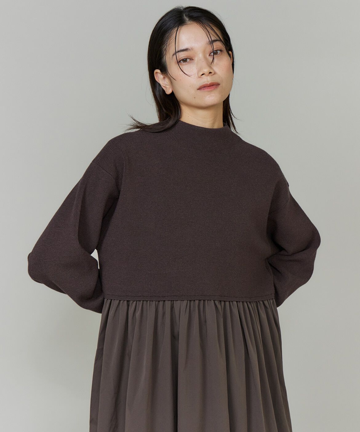 INED「ドッキングハイネックワンピース《YVON》」|ワンピース|