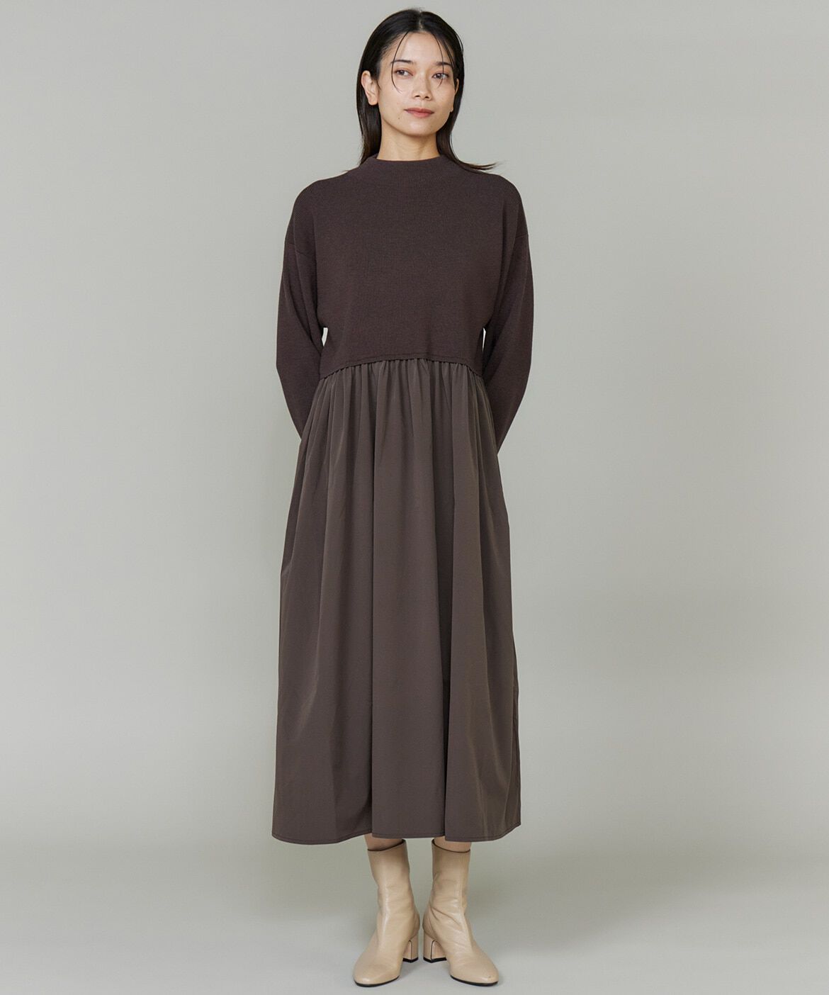 INED「ドッキングハイネックワンピース《YVON》」|ワンピース|