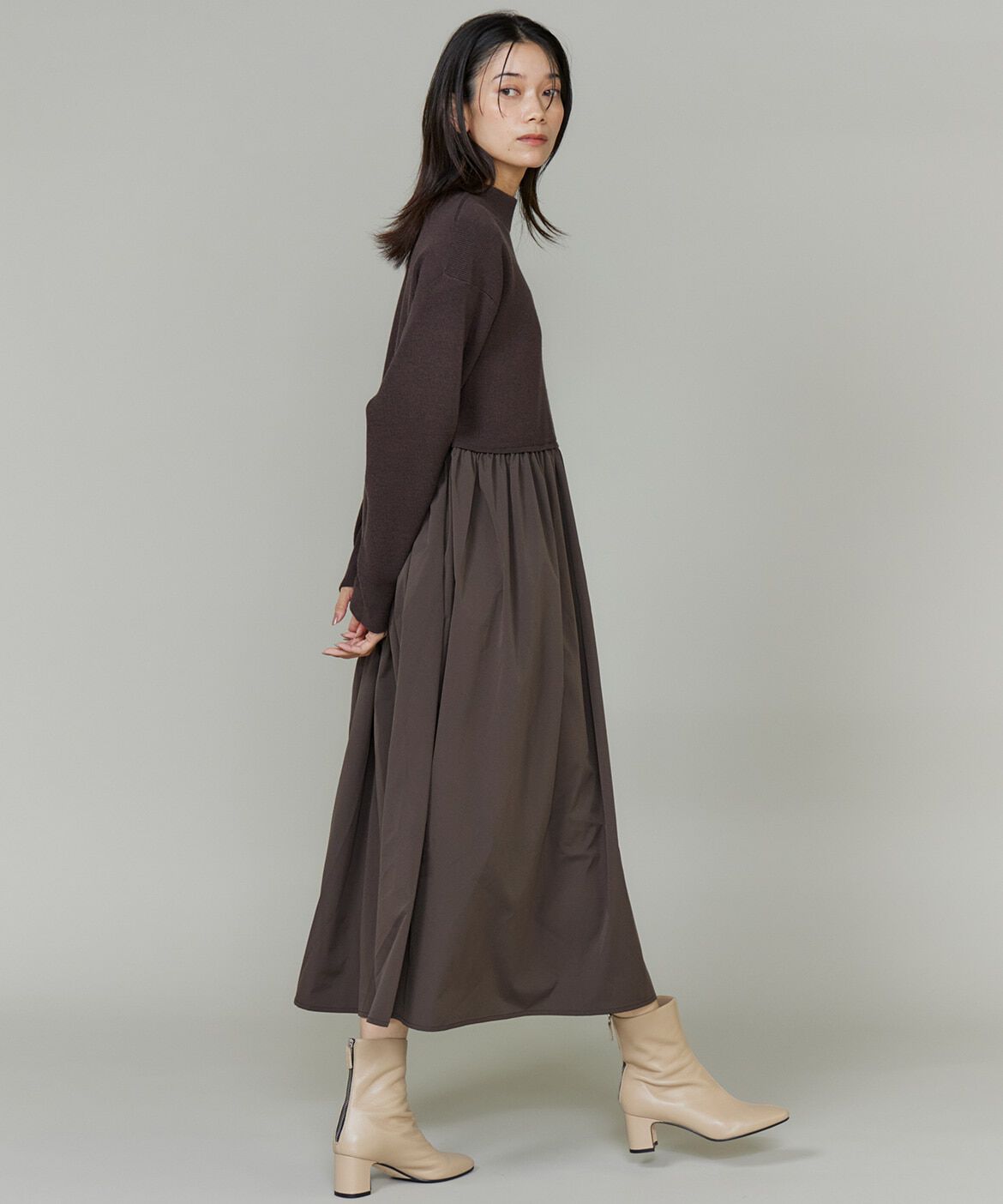 INED「ドッキングハイネックワンピース《YVON》」|ワンピース|