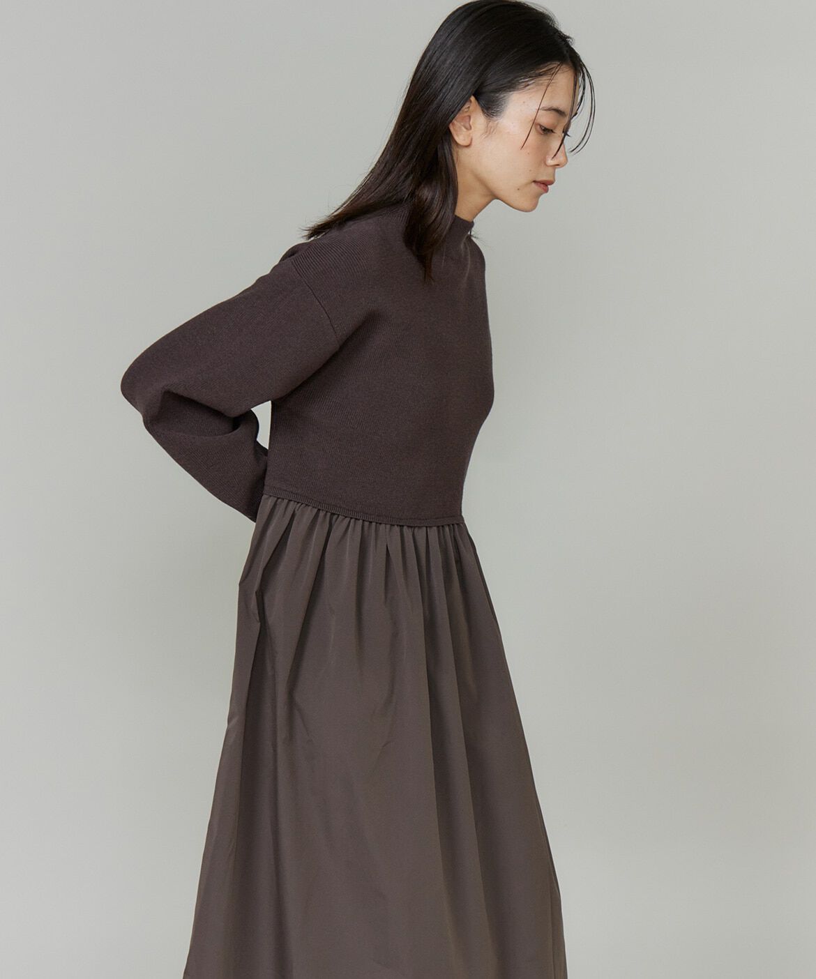INED「ドッキングハイネックワンピース《YVON》」|ワンピース|