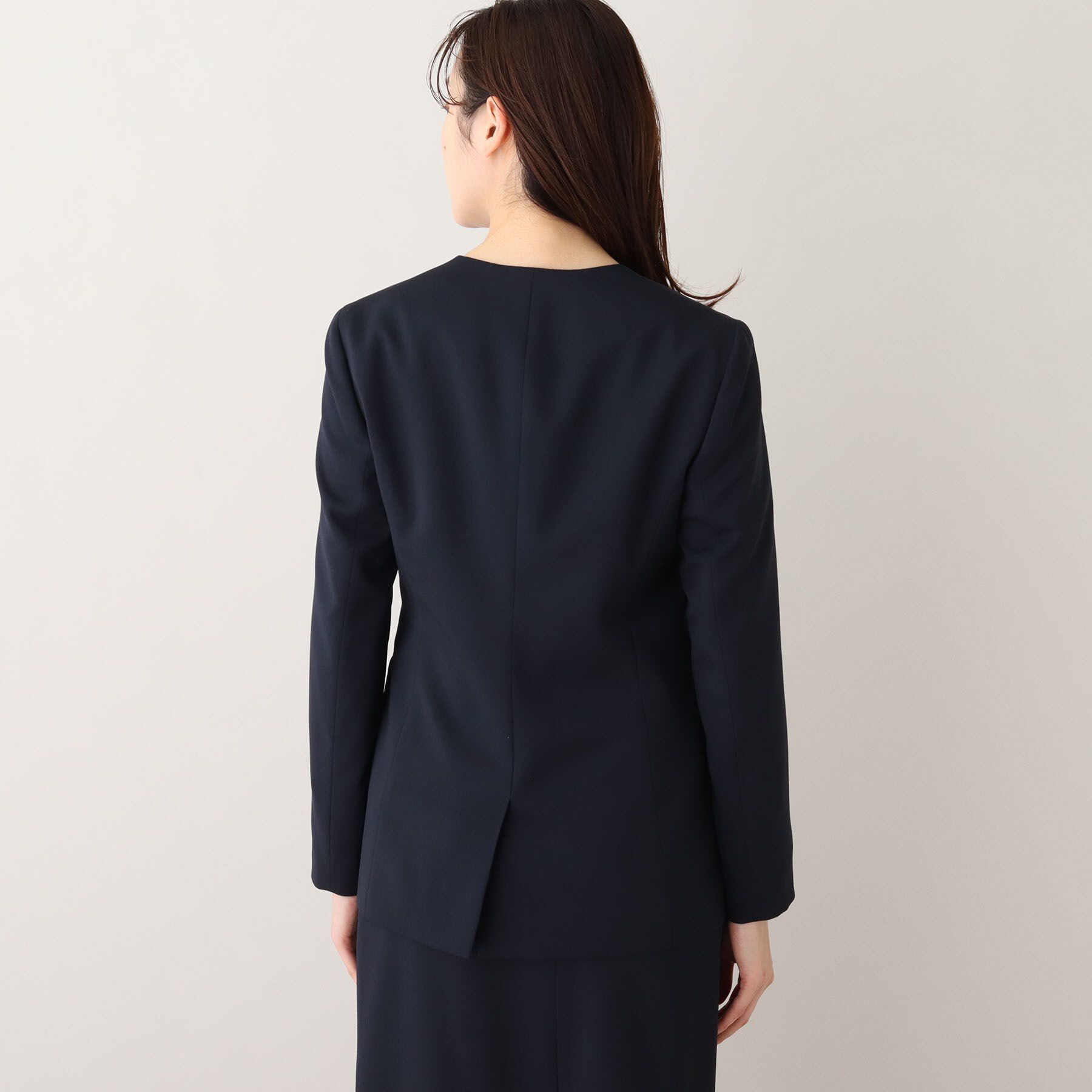 UNTITLED「【軽くて快適！】ウール混 ストレッチノーカラージャケット」|ノーカラージャケット|