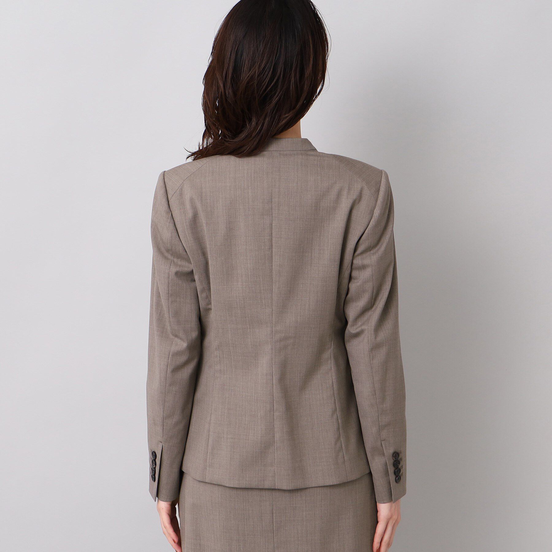 UNTITLED「ファインウーステッド カラーレスジャケット」|ノーカラージャケット|