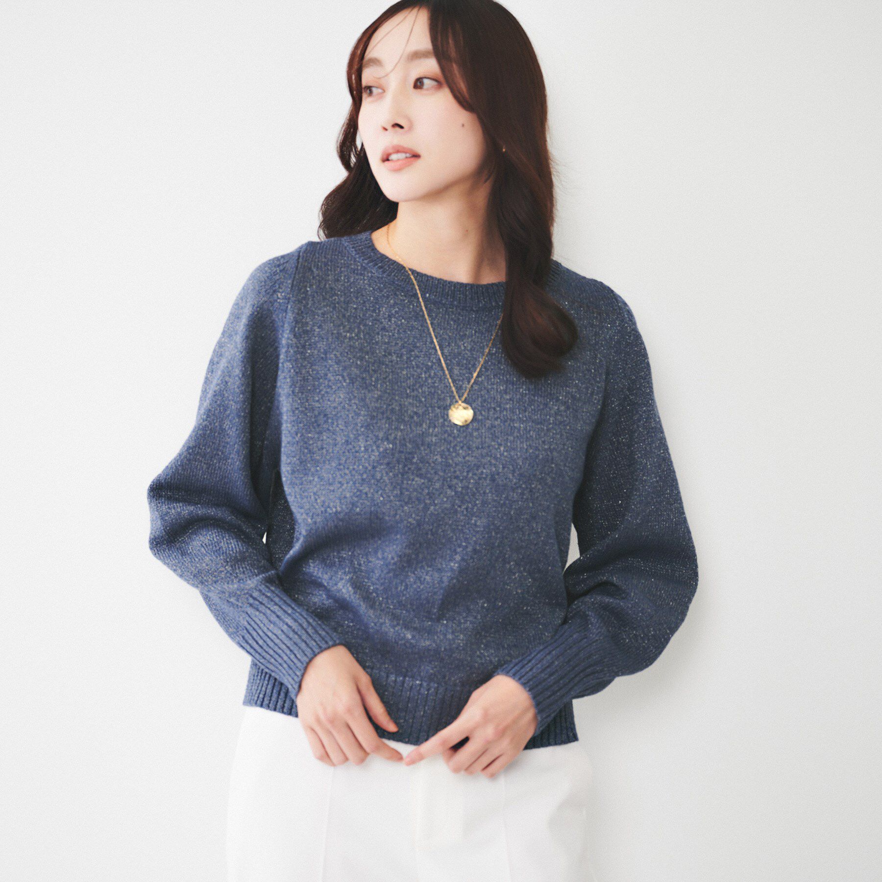 UNTITLED「【アンサンブル可能/ラメ調】シャイニーセミラグランプルオーバーニット」|ニット・セーター|