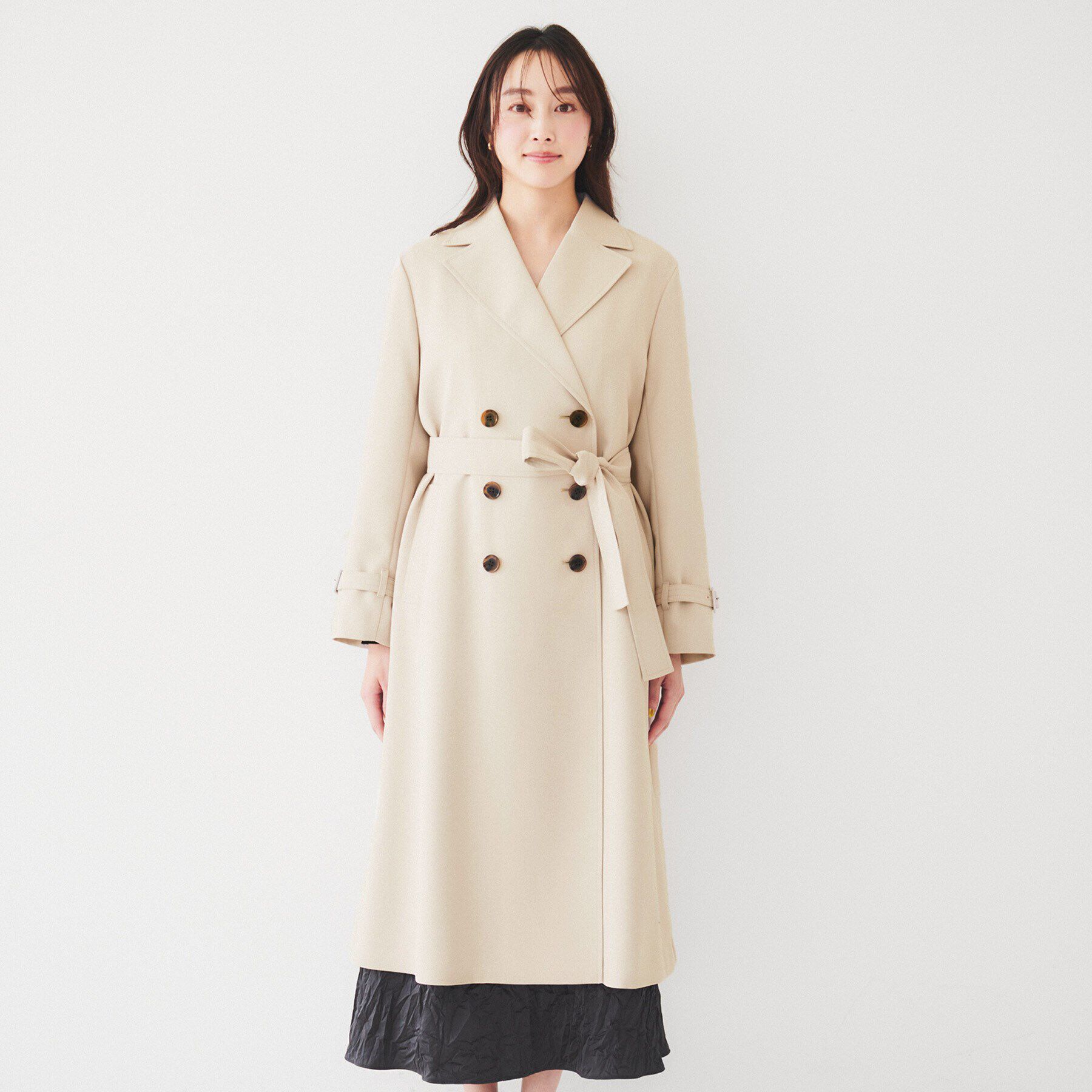 UNTITLED「【通勤】バックサテン トレンチコート」|トレンチコート|