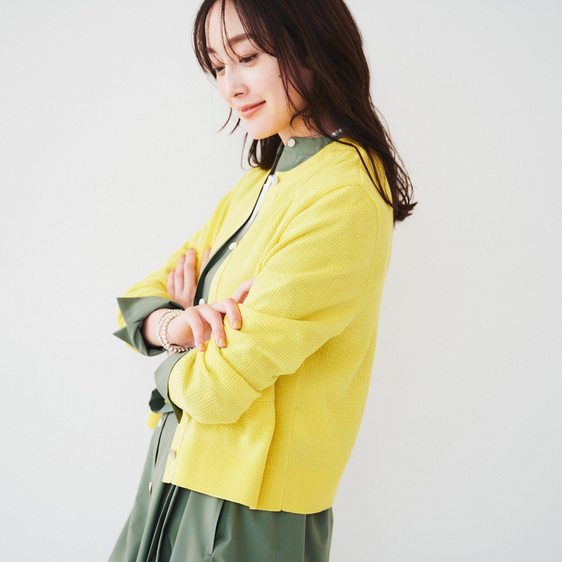 UNTITLED「【配色カラー/アンサンブル可能】キレイめ カーディガンニット」|カーディガン|