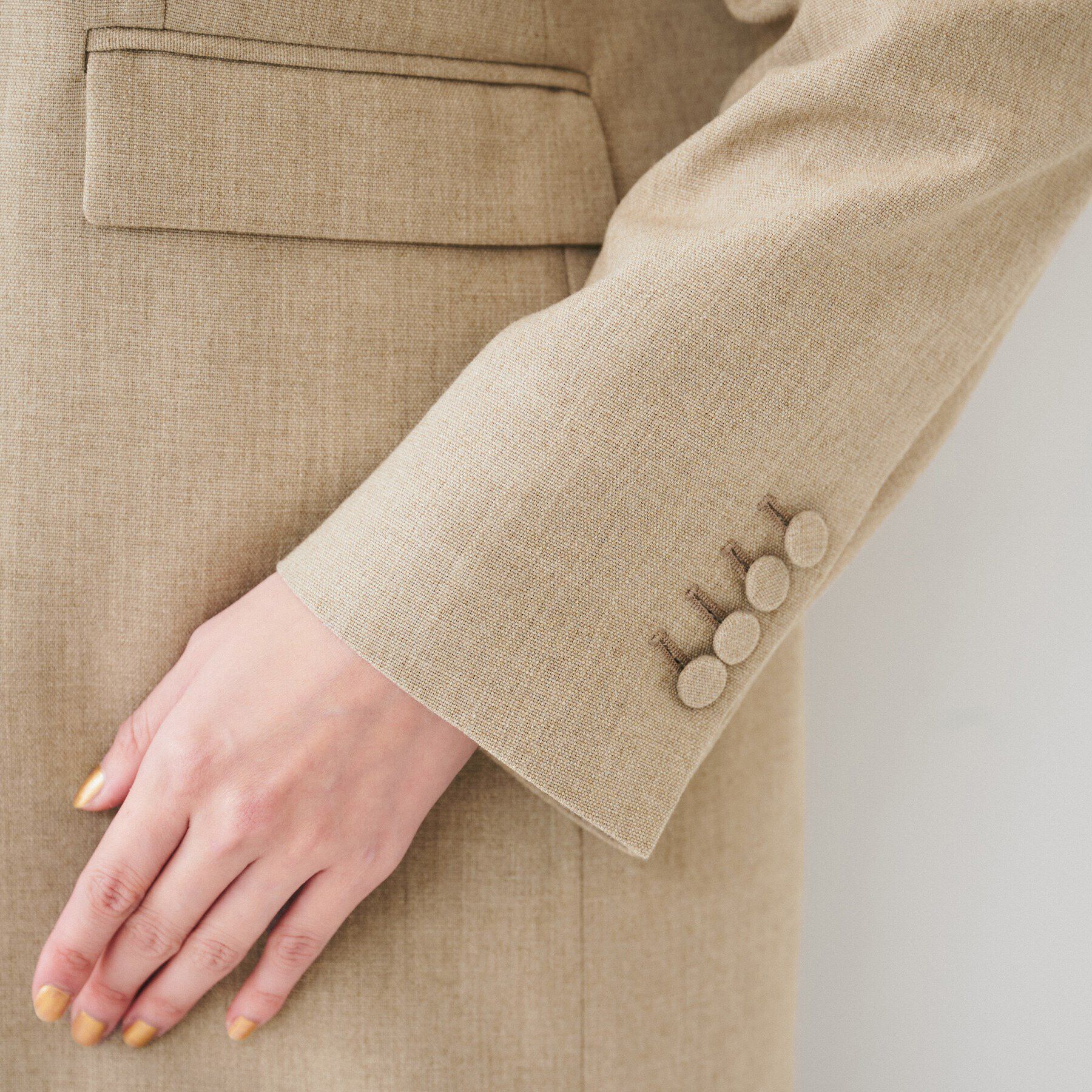 UNTITLED「【セットアップ可能】リネンライクキャンバス カラーレスジャケット」|ノーカラージャケット|