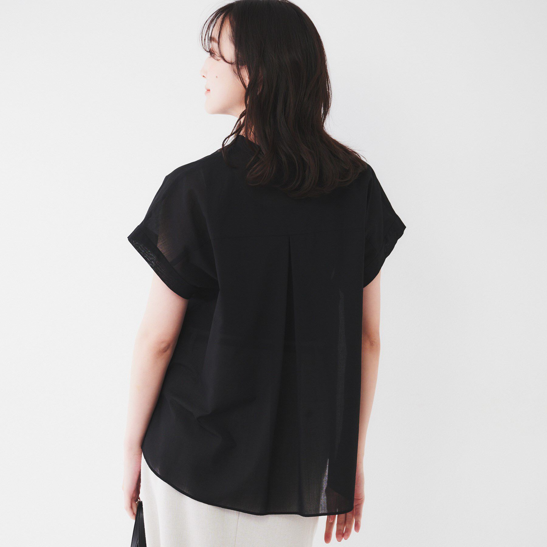 UNTITLED「【洗える/スキッパー】フレンチスリーブシアーブラウス」|シャツ・ブラウス|