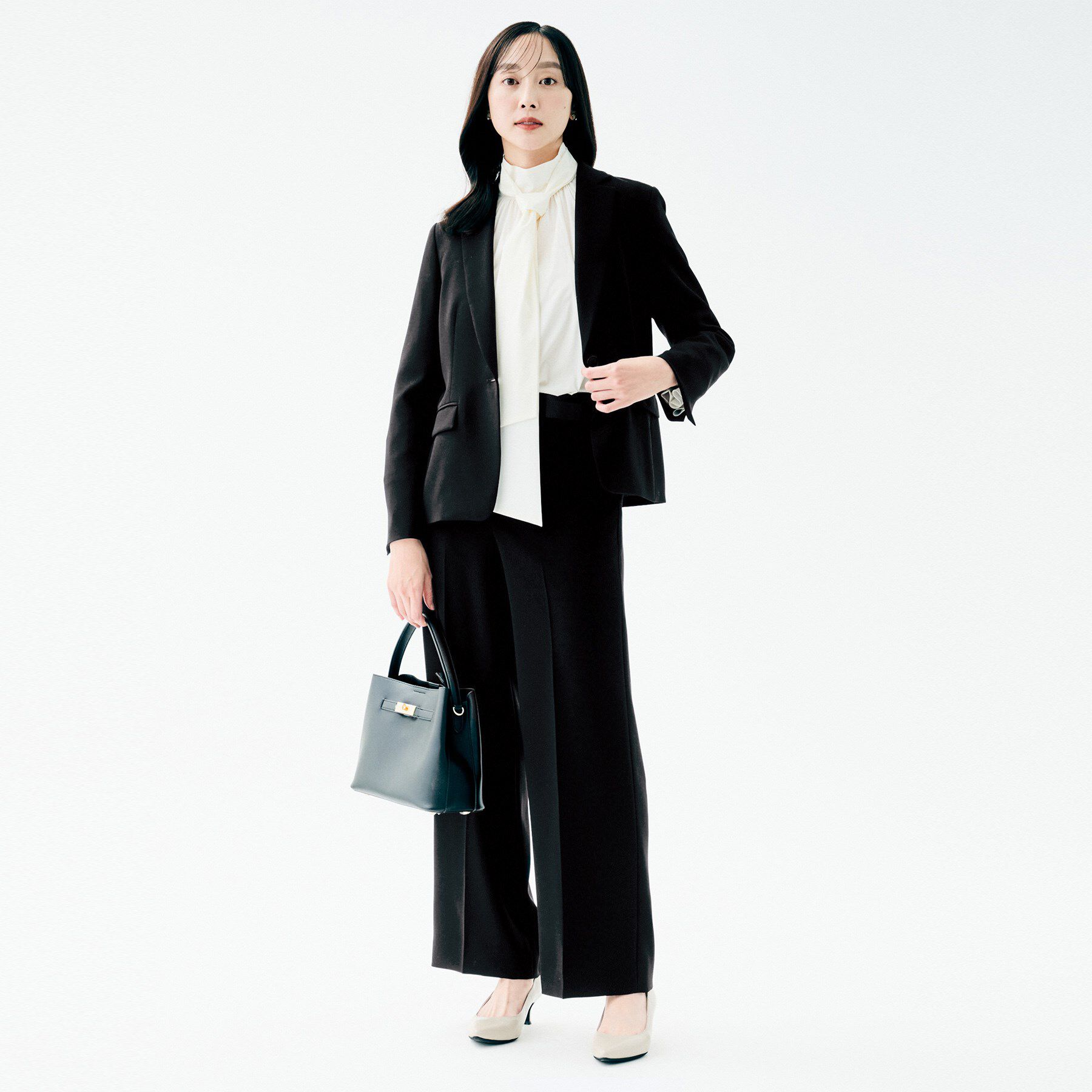 UNTITLED「【洗えるスーツ/ストレッチ性/後ろウエストゴム】ワイドパンツ」|その他|