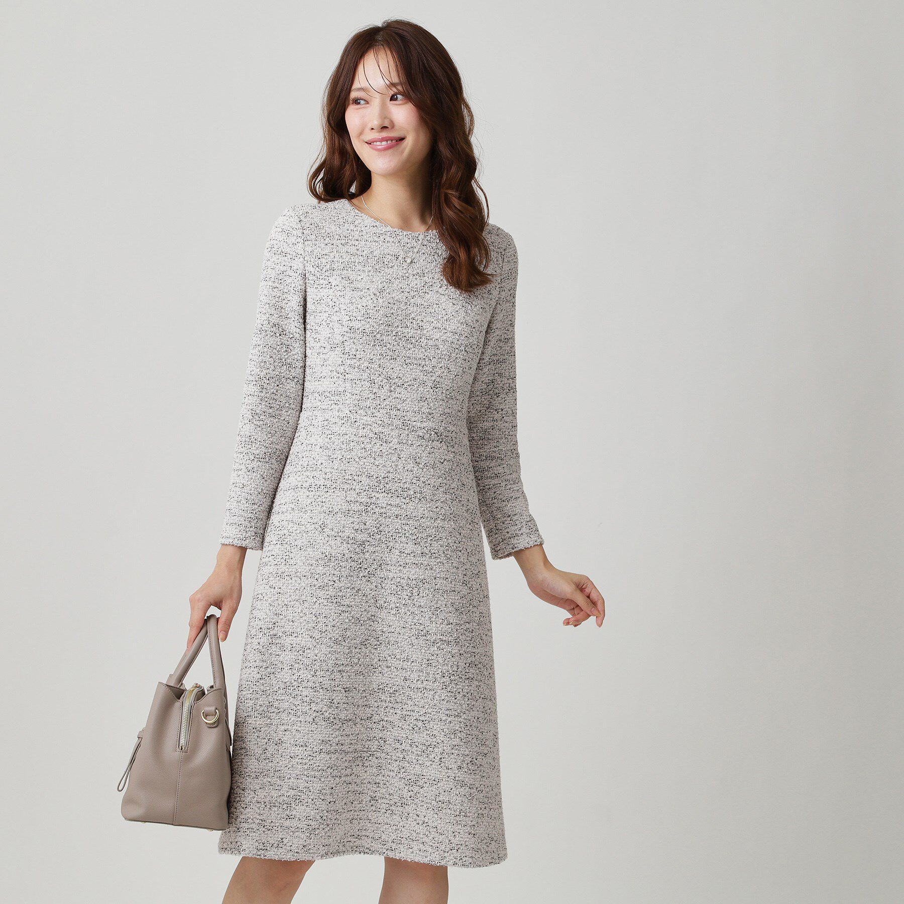 COUP DE CHANCE「【手洗い可／日本製／伸縮性】ツイード見えワンピース」|ワンピース|