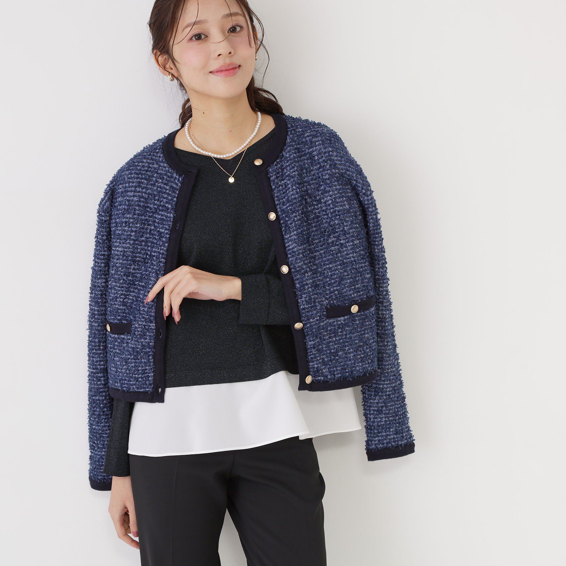 COUP DE CHANCE「【洗える】レイヤード風デザインのニットトップス」|ニット・セーター|